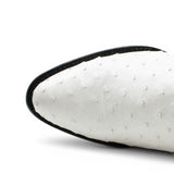 Men's Genuine Ostrich Round Toe Boots in Winter White - Tanner Mark Boots