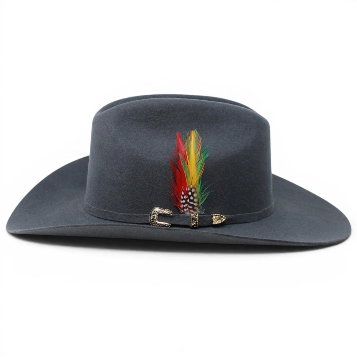 Gray Texan 20X Sinaloa Style (Chaparral) with Feather – Tombstone Hats