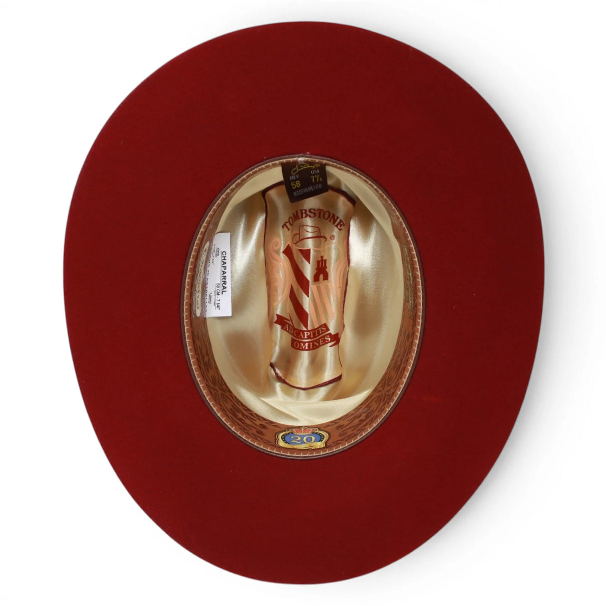 Texana Vino 20X Estilo Sinaloa (Chaparral) con Pluma – Tombstone Hats