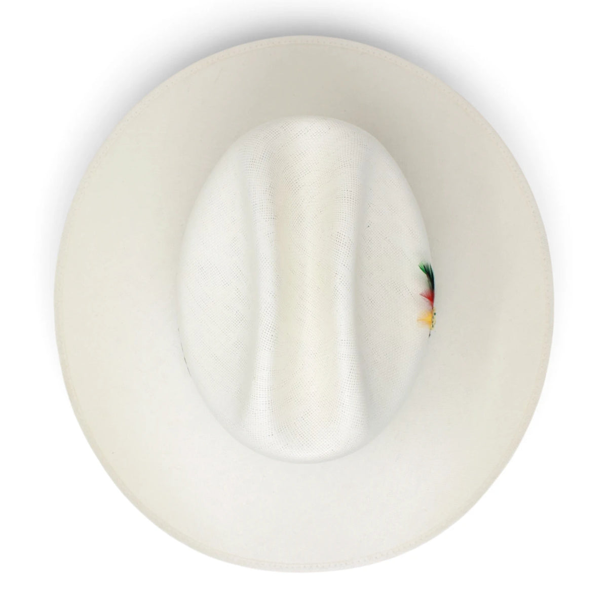 Sombrero Calidad 100,000X Horma Panama Copa Baja con Plumas WD