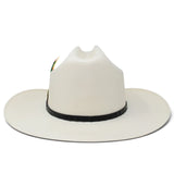 Sombrero Calidad 100,000X Horma Panama Copa Baja con Plumas WD