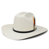 Sombrero Calidad 100,000X Horma Panama Copa Baja con Plumas WD