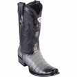 Western Men's Original Faded Gray Caiman Belly Dubai Square Toe Boot - Wild West Boots - Side View