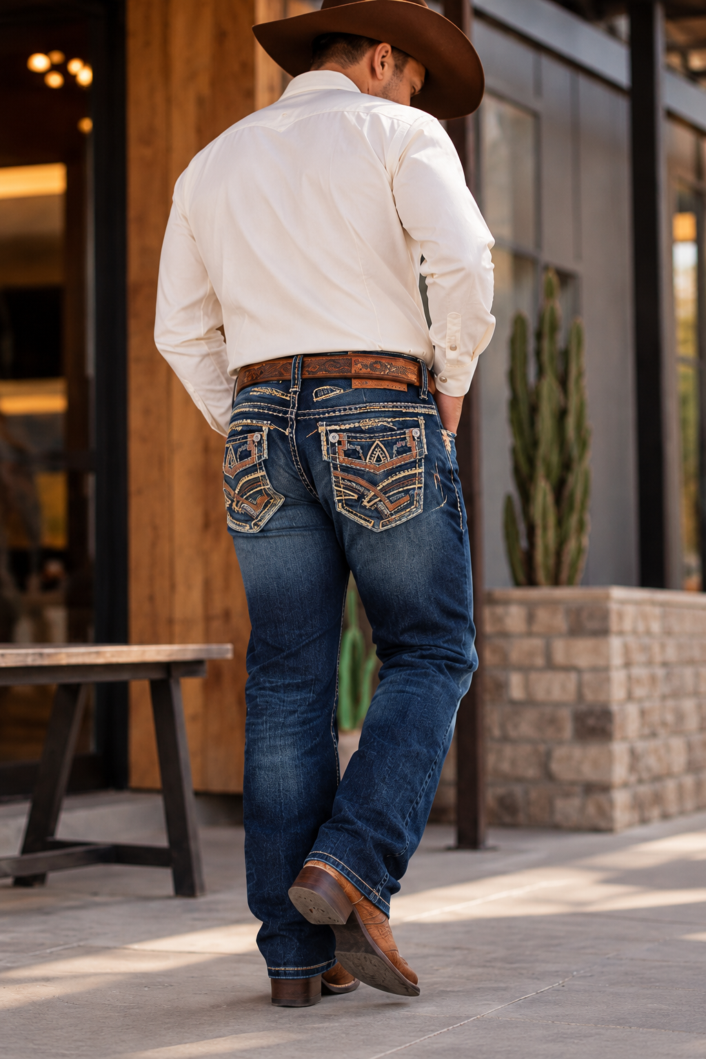 Montero Men's Blue Modern Boot Denim Jeans-MON 4679