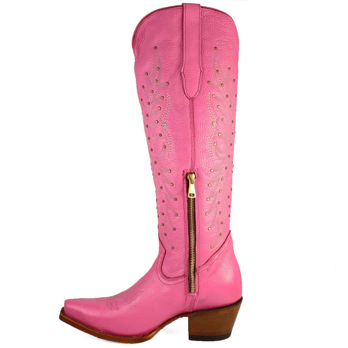 Botas Altas de Cuero Original para Mujer Color Rosa (Barbie)
