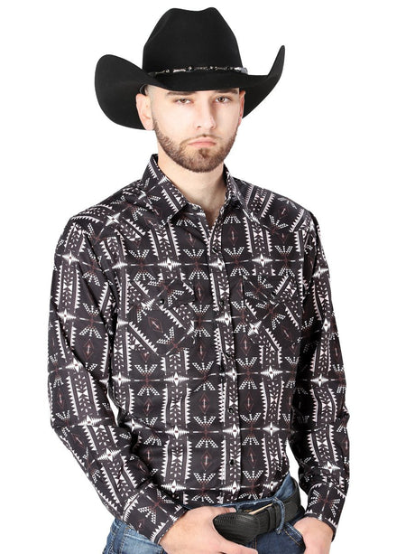 Black Long Sleeve Cowboy Shirt 44205 - Diana Zapateria Inc