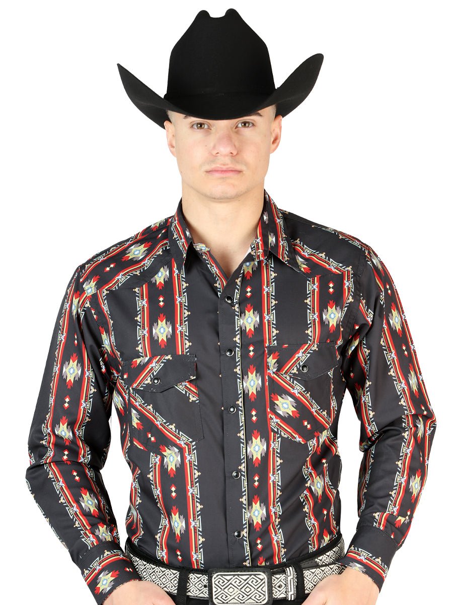 Black Long Sleeve Cowboy Shirt 44210 CABALLERO / S