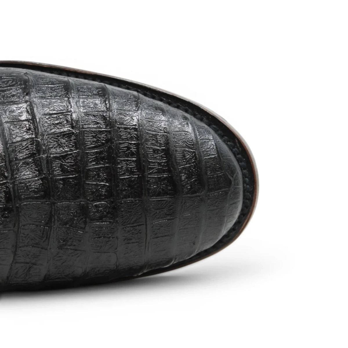 Black Men's Print Caiman Belly Round Toe Boots -Black Lable - Tanner Mark Boots