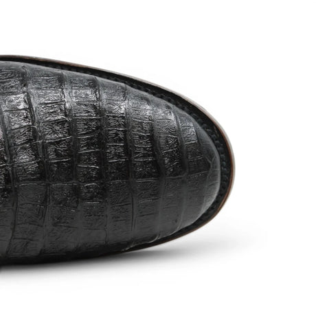 Black Men's Print Caiman Belly Round Toe Boots -Black Lable - Tanner Mark Boots