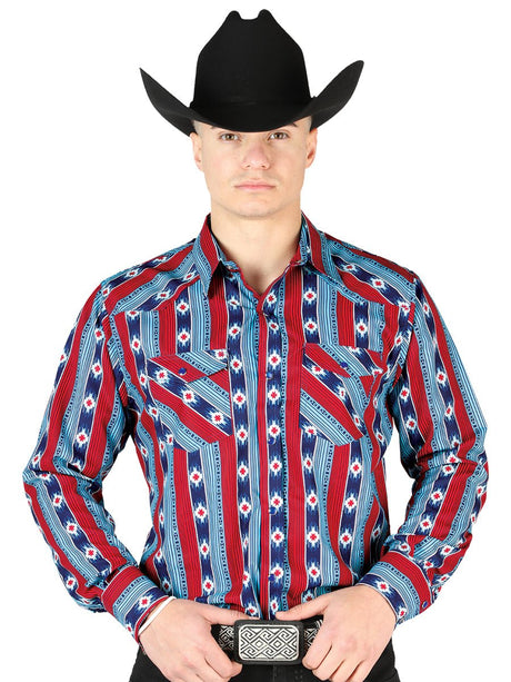 Blue Long Sleeve Cowboy Shirt 44212 - Diana Zapateria Inc