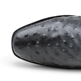 Bota Corta Dubai de Avestruz Grabado Color Negro con Cierra Q79BZ0305 - Quincy Boots