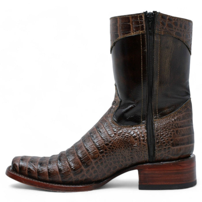 Bota Corta Dubai Imitacion Caiman Belly con Zipper - A&A Boots