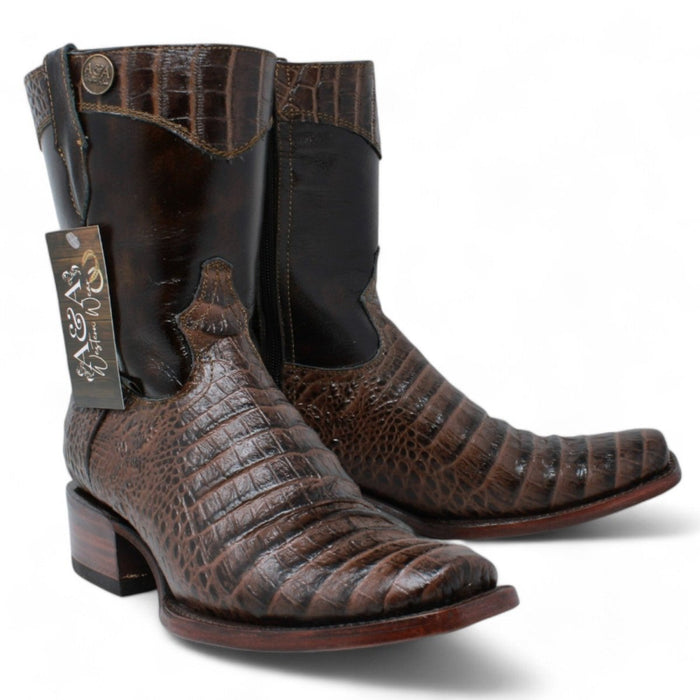 Bota Corta Dubai Imitacion Caiman Belly con Zipper - A&A Boots