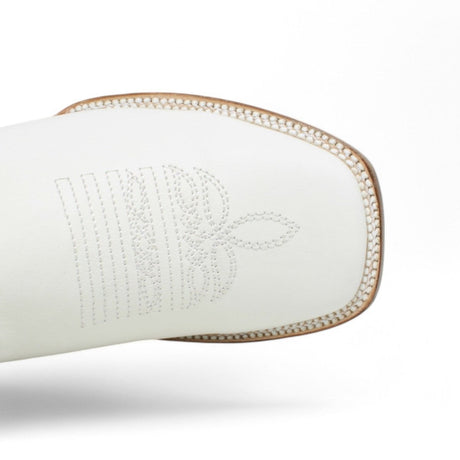Bota de Dama Rodeo Cuadrada Blanca con Bordado - La Sierra - La Carreta