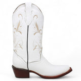 Bota de Dama Rodeo Puntal Blanca con Bordado - La Sierra - La Carreta