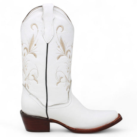 Bota de Dama Rodeo Puntal Blanca con Bordado - La Sierra - La Carreta