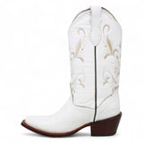 Bota de Dama Rodeo Puntal Blanca con Bordado - La Sierra - La Carreta