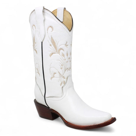 Bota de Dama Rodeo Puntal Blanca con Bordado - La Sierra - La Carreta