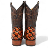 Bota de Hombre Cuadrada de Pirarucu Grabadado Color Miel - La Sierra - La Carreta