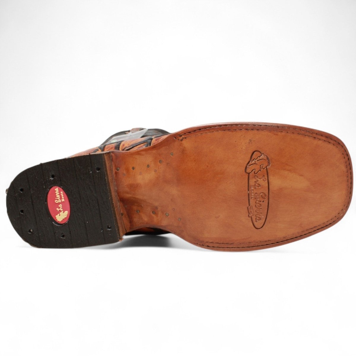 Bota de Hombre Cuadrada de Pirarucu Grabadado Color Miel - La Sierra - La Carreta