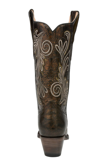 Bota de Piel Punta Recortada Cobre Metalico de Dama - Ivy West - CaballoBronco.com