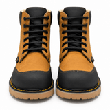 Bota de Trabajo de 6" para Hombre Punta Moc de Piel Genuina Color Miel y Negro con Suela de Hule Resistente a Aceite y Acido – Hooch Boots H60351 - Hooch