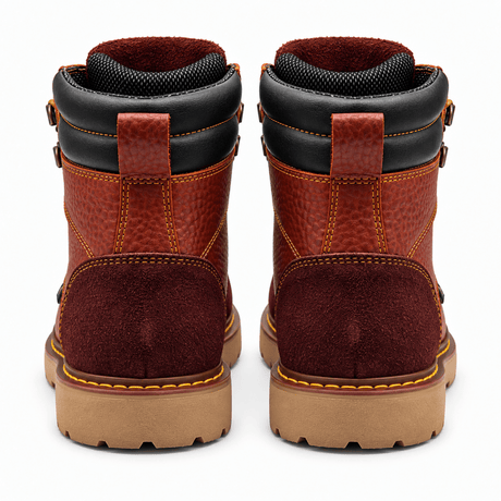 Bota de Trabajo para Hombre con Casquillo de Composite de Piel Color Shedron con Suela Tipo Tractor de Hule Resistente a Aceite y Acido – Hooch Boots H70350 - Hooch