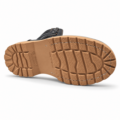 Bota de Trabajo para Hombre de Piel Genuina Color Negro con Suela Tipo Tractor de Hule Resistente a Aceite y Acido – Hooch Boots H70405 - Hooch
