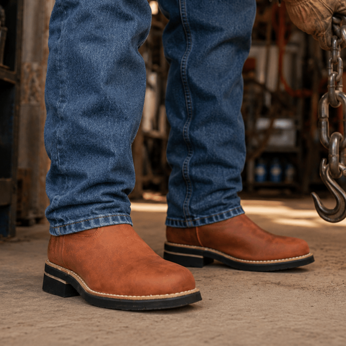 Bota de Trabajo para Hombre de Piel Graso Suela de Hule - Rodeo Imports