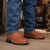 Bota de Trabajo para Hombre de Piel Graso Suela de Hule - Rodeo Imports