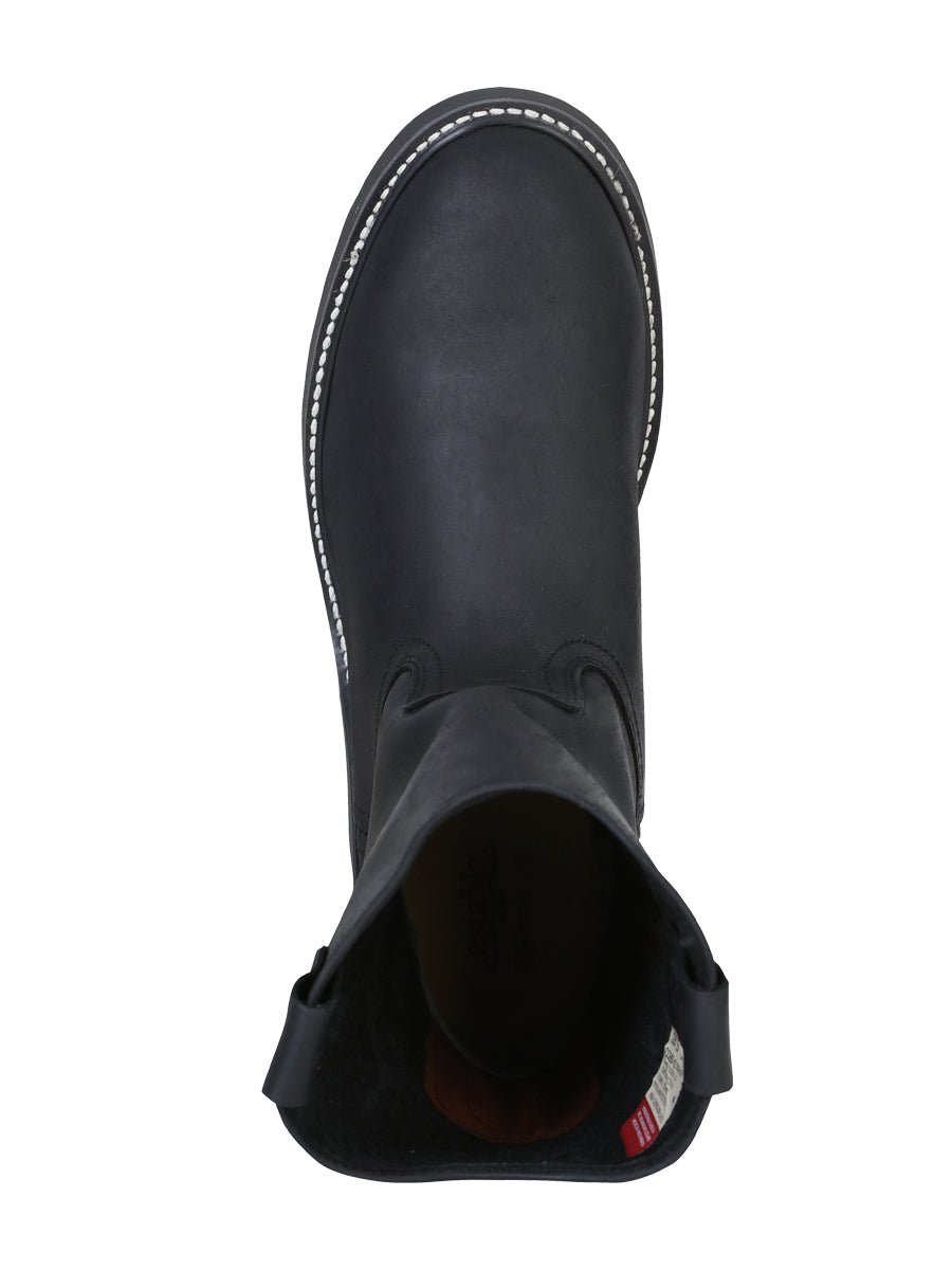Bota de Trabajo para Hombre Establo en Piel Grasso con Suela Mil Rayas - Black 312 - Diana Zapateria Inc