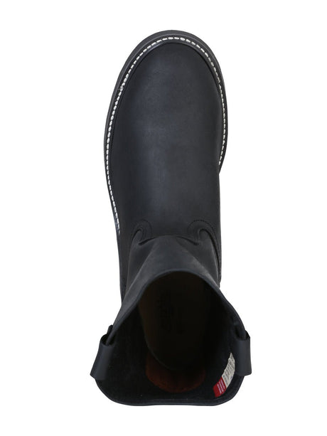 Bota de Trabajo para Hombre Establo en Piel Grasso con Suela Mil Rayas - Black 312 - Diana Zapateria Inc