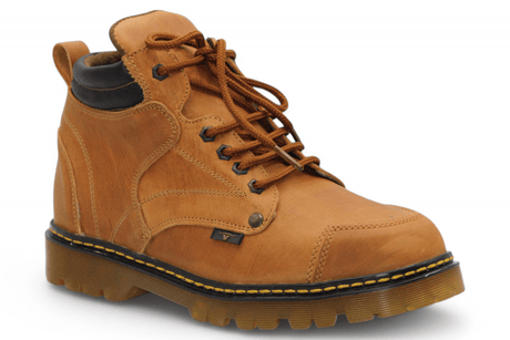 Bota de Trabajo para Hombre Punta Redonda de Piel Color Miel con Suela de Hule Transparente – Hooch Boots H60151 - Hooch