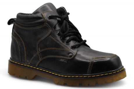 Bota de Trabajo para Hombre Punta Redonda de Piel Color Negro con Suela de Hule Transparente – Hooch Boots H60405 - Hooch