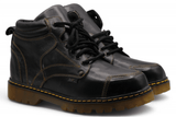 Bota de Trabajo para Hombre Punta Redonda de Piel Color Negro con Suela de Hule Transparente – Hooch Boots H60405 - Hooch