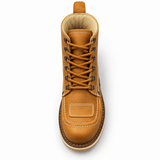 Bota de Trabajo para Hombre Punta Redonda de Piel Crazy Color Miel con Suela de Hule – Hooch Boots H50151 - Hooch