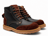 Bota de Trabajo para Hombre Punta Redonda de Piel Genuina Color Negro con Suela de Hule Resistente a Aceite y Acido – Hooch Boots H60205 - Hooch