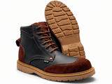 Bota de Trabajo para Hombre Punta Redonda de Piel Genuina Color Negro con Suela de Hule Resistente a Aceite y Acido – Hooch Boots H60205 - Hooch