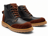 Bota de Trabajo para Hombre Punta Redonda de Piel Genuina Color Negro con Suela de Hule Resistente a Aceite y Acido – Hooch Boots H60205 - Hooch