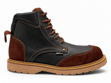 Bota de Trabajo para Hombre Punta Redonda de Piel Genuina Color Negro con Suela de Hule Resistente a Aceite y Acido – Hooch Boots H60205 - Hooch