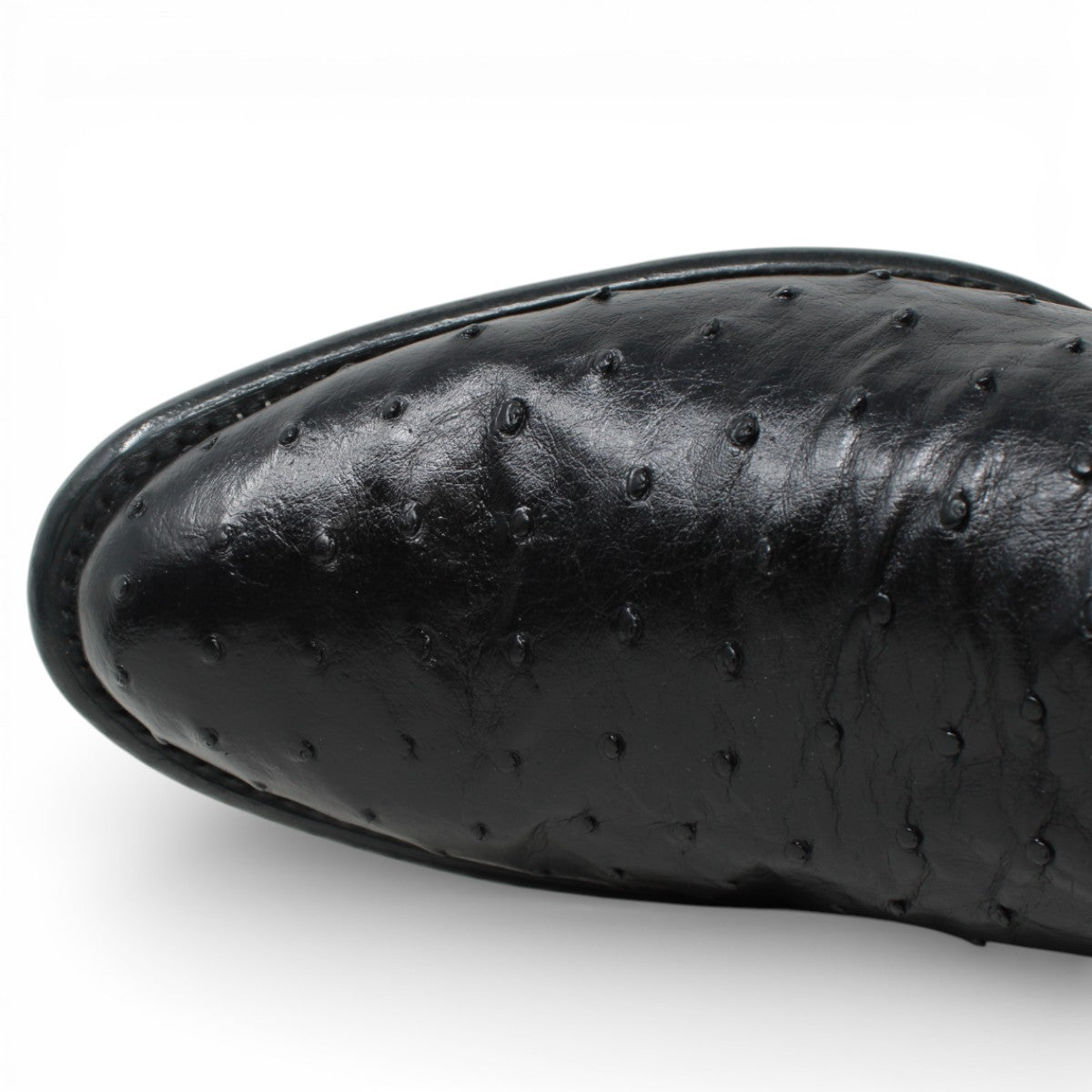 Western Genuine Ostrich Roper Boots Black Color - Los Altos Boots Toe