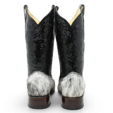 Bota Vaquera para Dama de Pelo de Vaca con Grabado Cincelado-Rodeo Imports - Rodeo Imports