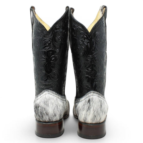 Bota Vaquera para Dama de Pelo de Vaca con Grabado Cincelado-Rodeo Imports - Rodeo Imports