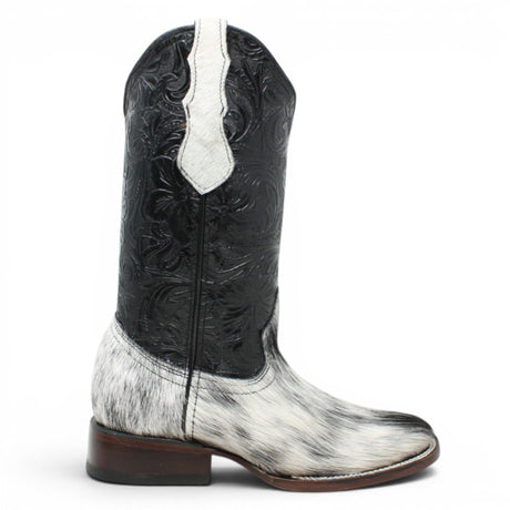 Bota Vaquera para Dama de Pelo de Vaca con Grabado Cincelado-Rodeo Imports - Rodeo Imports
