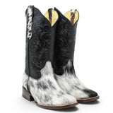 Bota Vaquera para Dama de Pelo de Vaca con Grabado Cincelado-Rodeo Imports - Rodeo Imports