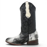 Bota Vaquera para Dama de Pelo de Vaca con Grabado Cincelado-Rodeo Imports - Rodeo Imports