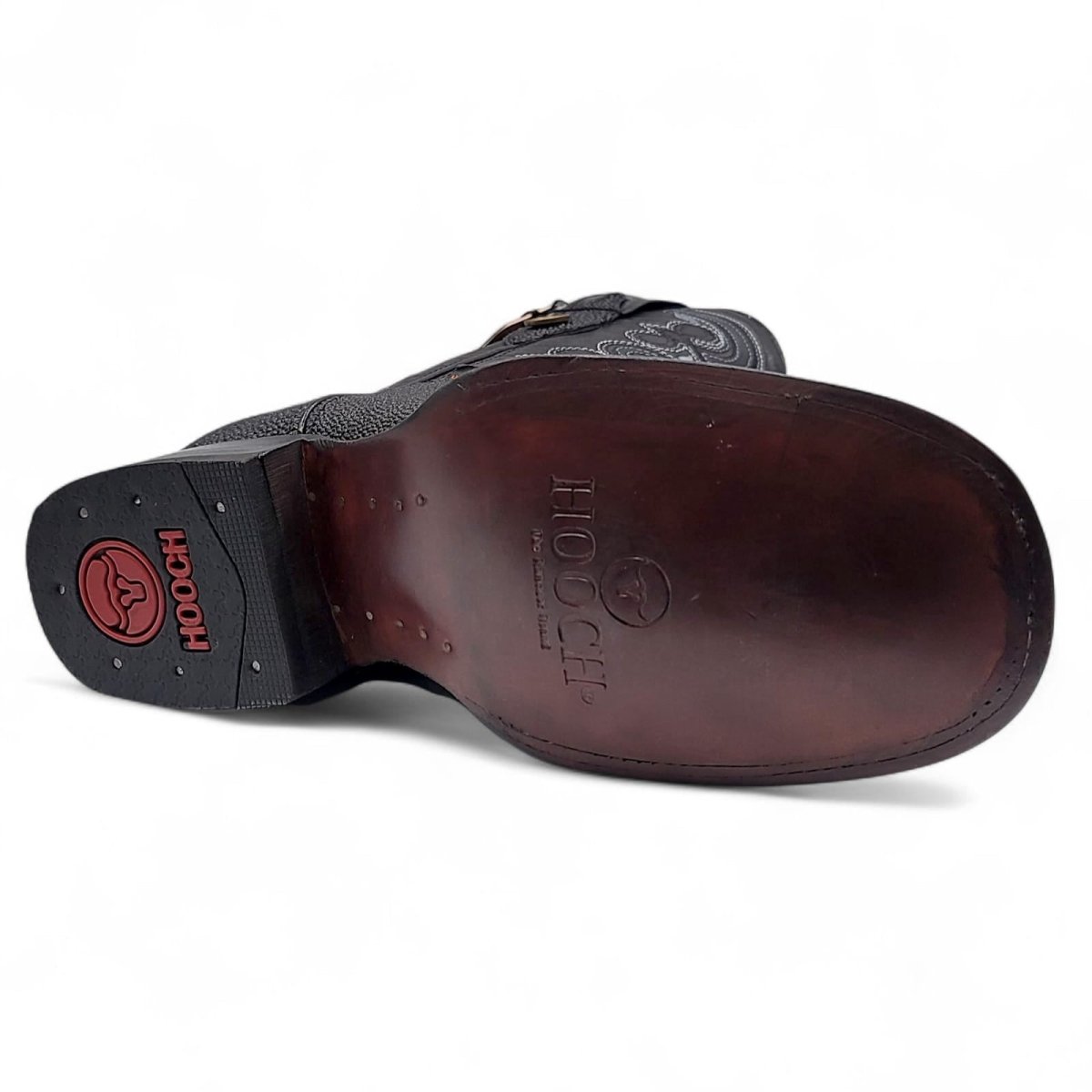 Bota Vaquera para Hombre con Punta Cuadrada Ancha Grabado Tipo Mantarraya con Perla Sencilla – Hooch Boots H529405 - Hooch