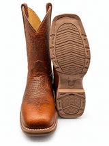 Bota Vaquera para Hombre Punta Cuadrada de Piel Bull Shoulder Color Miel con Suela de Hule – Hooch Boots H52W5183 - Hooch Boots