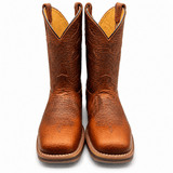 Bota Vaquera para Hombre Punta Cuadrada de Piel Bull Shoulder Color Miel con Suela de Hule – Hooch Boots H52W5183 - Hooch Boots