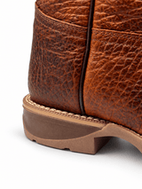Bota Vaquera para Hombre Punta Cuadrada de Piel Bull Shoulder Color Miel con Suela de Hule – Hooch Boots H52W5183 - Hooch Boots